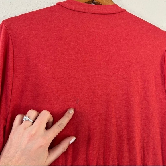 Torrid Coral Cranberry Mockneck Flutter Sleeve Skater Dress 1X Boho Bohemian - Picture 11 of 11